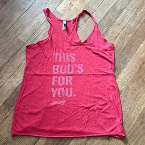 Budweiser Women's Vibrant Red Racerback Tank Top - M